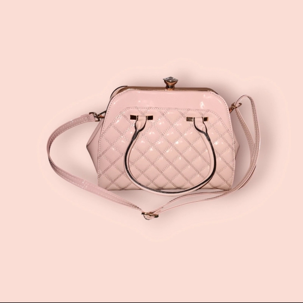 Elegant Pink Quilted Handbag